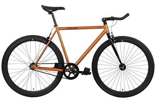 Road Bike : FabricBike-Fixie Bike, Fixed Gear Bike, Single Speed, Hi-Ten Steel Black Frame, 10Kg (Caramel, S-49)