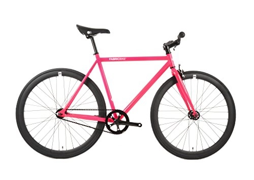 Road Bike : FabricBike-Fixie Bike, Fixed Gear Bike, Single Speed, Hi-Ten Steel Black Frame, 10Kg (Fuchsia & Black, M-53)