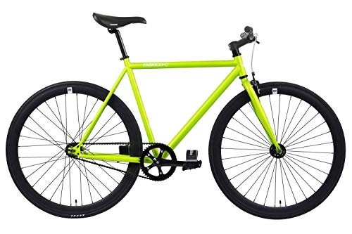 Road Bike : FabricBike-Fixie Bike, Fixed Gear Bike, Single Speed, Hi-Ten Steel Black Frame, 10Kg (Matte Green & Black, L-58)