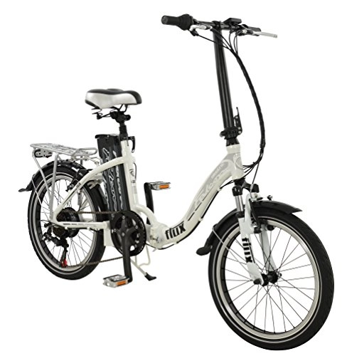 Road Bike : Falcon 20" Flux Electric BIKE - Low Step Folding e-bike Bicycle (Mens) in SILVER