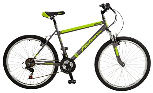 Road Bike : Falcon Men's Odyssey Comfort Mountain Bike - Grey / Lime Green, 12 Years