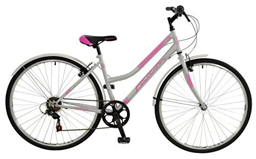 Road Bike : Falcon Women's Swift Hybrid Bike-Silver & Pink, 12+ Years, Silver / Pink