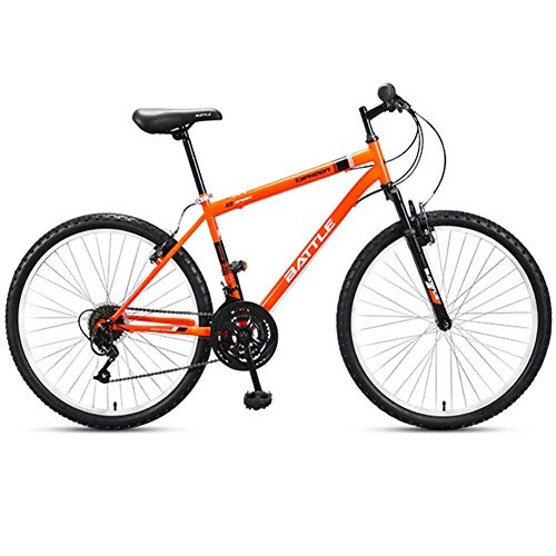 Road Bike : FANG 26 Inch Road Bike, 18 Speed Adult High-carbon Steel Frame Road Bicycle, City Commuter Bicycle with Damping Front fork, Perfect for Road Or Dirt Trail Touring, Orange