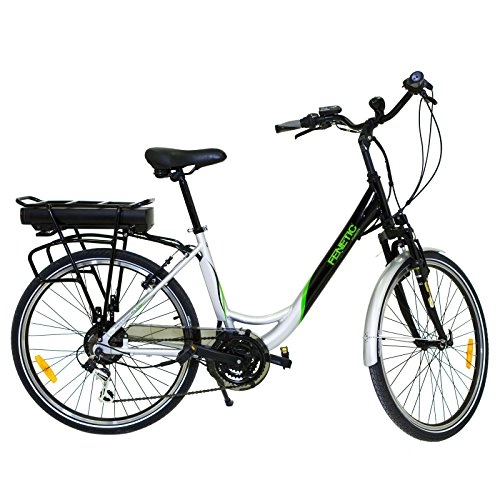 Road Bike : Fenetic Fusion deluxe step through E-bike Electric bike with Samsung battery, suspension and 18 gears