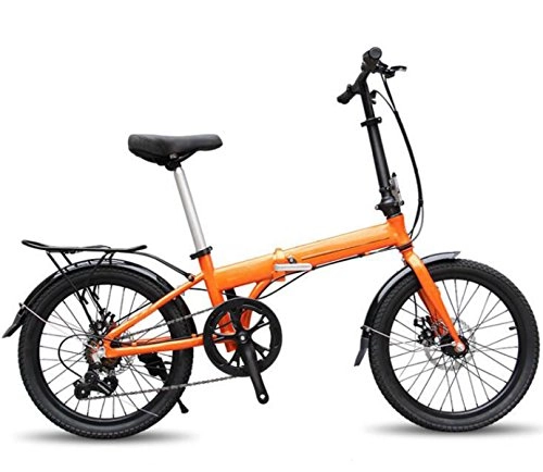 Road Bike : Folding Bicycle Aluminum Alloy 20 Inch Mini Boys And Girls Children Bicycle Speed Folding Bike Mountain Bike, Orange-20in