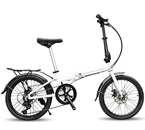Road Bike : Folding Bicycle Aluminum Alloy 20 Inch Mini Boys And Girls Children Bicycle Speed Folding Bike Mountain Bike, White-20in