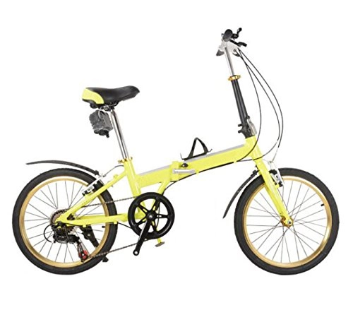 Road Bike : Folding Bike Bicycle Speed Change 16 Inch 20 Inch Folding Bike Adult Student Bicycle Mountain Bike, Yellow-26in
