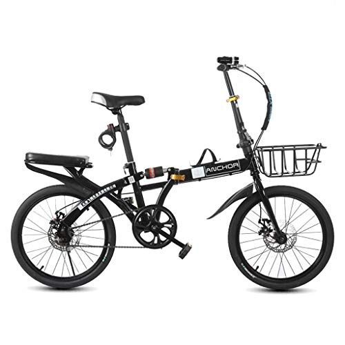 Road Bike : Folding Bikes Bicycle Folding Bicycle Unisex 20 Inch Single Speed Sports Portable Bicycle (Color : Black, Size : 133 * 75 * 90cm)