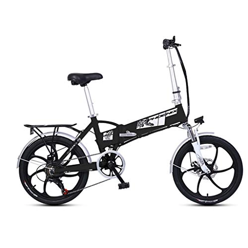 Road Bike : Folding Bikes Folding Electric Bicycle Lithium Battery Moped Mini Adult Battery Car For Men And Women Small Electric Car, Battery Life 40-50km (Color : Black, Size : 160 * 36 * 75cm)