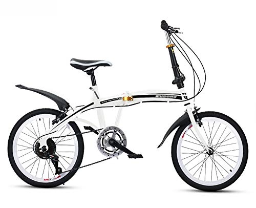 Road Bike : Folding Bikes for Adults 20in Man Woman Mountain City Bicycles White