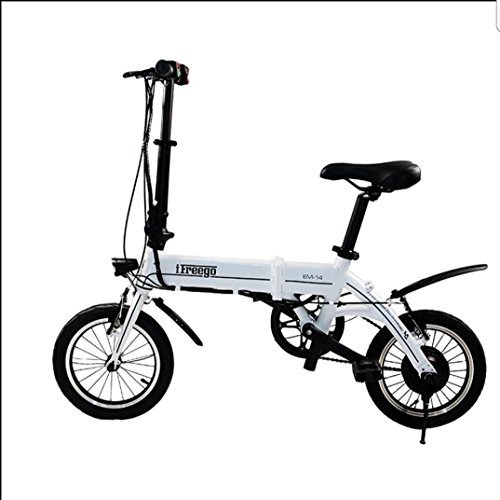 Road Bike : Freego Folding Electric Bike 14" wheels 36v hybrid, twist and go E Bike