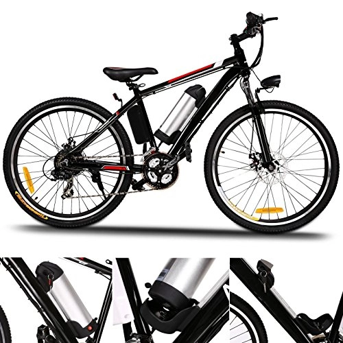 Road Bike : GEESENSS 26 Inch Power Plus Electric Mountain Bicycle Removable 36V Lithium-Ion Battery Charger 21-speed transmission system Fat Tire Suspension Fork Sport Cycling (UK Stock)-UK Plug