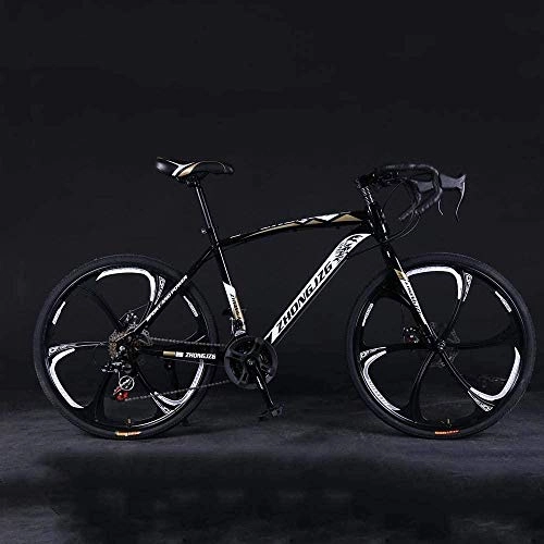 Road Bike : giyiohok Mountain Bike Road Bicycle Hard Tail Bike 26 Inch Bike Carbon Steel Adult Bike 21 / 24 / 27 / 30 Speed Bike Colourful-21 speed_Gold black and white