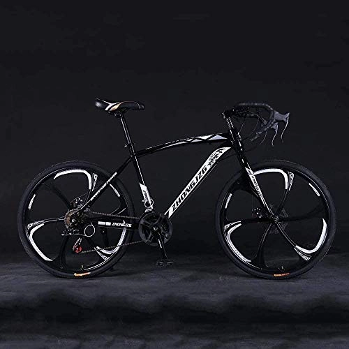 Road Bike : giyiohok Mountain Bike Road Bicycle Hard Tail Bike 26 Inch Bike Carbon Steel Adult Bike 21 / 24 / 27 / 30 Speed Bike Colourful-24 speed_Silver black and white
