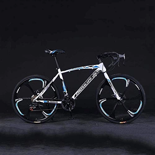 Road Bike : giyiohok Mountain Bike Road Bicycle Hard Tail Bike 26 Inch Bike Carbon Steel Adult Bike 21 / 24 / 27 / 30 Speed Bike Colourful-24 speed_White blue black