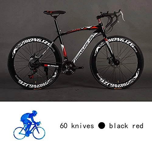 Road Bike : giyiohok Mountain Bike Road Bicycle Hard Tail Bike 26 Inch Bike Carbon Steel Adult Bike 21 / 24 / 27 / 30 Speed Bike Colourful Bicycle-27 speed_Black red