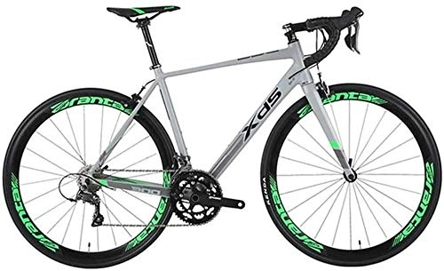Road Bike : GJZM Road Bike Adult 16 Speed Racing Bicycle 480MM Ultra-Light Aluminum Aluminum Frame City Commuter Bicycle Perfect For Road Or Dirt Trail Touring Blue-Silver
