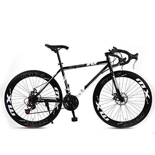 Road Bike : GPAN 26 inch Road Mountain Bike / Bicycles, 24 Speed Disc brakes Front and Rear, for Women Men Adult Suitable for height: 160-185cm, Black