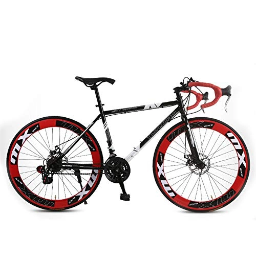 Road Bike : GPAN 26 inch Road Mountain Bike / Bicycles, 24 Speed Disc brakes Front and Rear, for Women Men Adult Suitable for height: 160-185cm, Red
