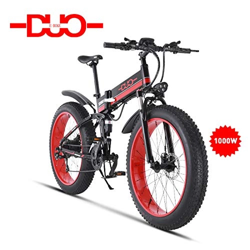 Road Bike : GUNAI Electric Bike 48V 1000W Mens Mountain Ebike 21 Speeds 26 inch Fat Tire Road Bicycle Snow Bike Pedals with Disc Brakes and Suspension Fork (Removable Lithium Battery)
