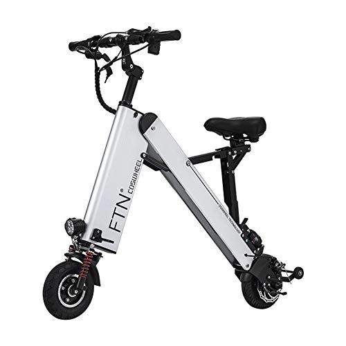 Road Bike : GYJUN Electric Foldable Bike bicycle - Portable with 350W 36V Engine ABS Electronic brake system and LCD Speed Display (8 inch), Silver