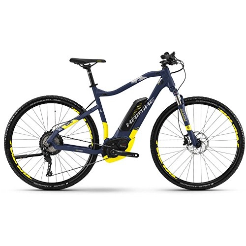 Road Bike : HAIBIKE E-Bike Cross Sduro 7.0Blue / Yellow / Silver Matte Frame 56cm High 2018CROSS