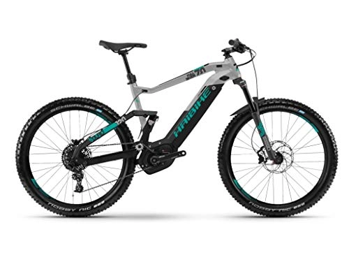 Road Bike : HAIBIKE Sduro FullSeven 7.0 2019 Pedelec E-Bike MTB 27.5 Inches Black / Grey / Turquoise, Schwarz / Grau / Trkis, L