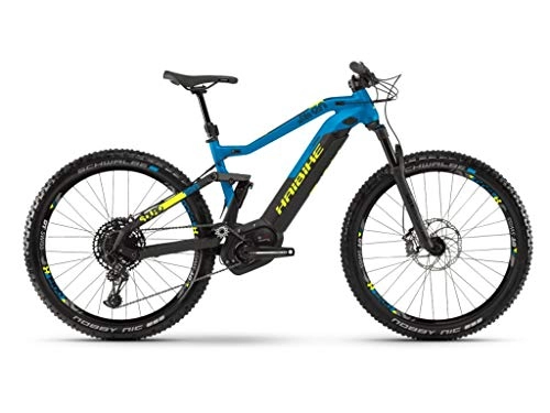 Road Bike : HAIBIKE Sduro FullSeven 9.0 27.5 Inch Pedelec E-Bike MTB Black / Blue / Yellow 2019, Schwarz / Gelb / Blau matt, 48 (EU)