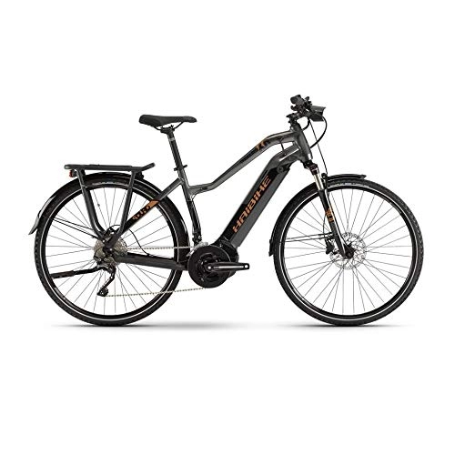 Road Bike : HAIBIKE Sduro Trekking 6.0 Yamaha Electric Bike 2019, schwarz / titan / bronze, 44 cm