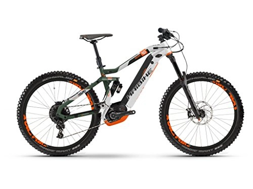 Road Bike : HAIBIKE Xduro Nduro 8.0500WH Electric Mountain Bike E-bike Olive / Matte Silver / Orange, oliv / silber / orange matt, RH 42 cm / 27, 5 Zoll