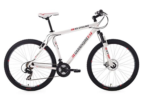 Road Bike : Hardtail Mountain Bike 27, 5" / 650B Carnivore White 21 Gear KS Cycling