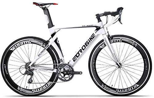 Road Bike : HCMNME durable bicycle Adult Road Racing Race Bike, Teenage Student City Freestyle Bicycle, Mountain Bikes, Competition Wheels, 14 speed Alloy frame with Disc Brakes (Color : E)