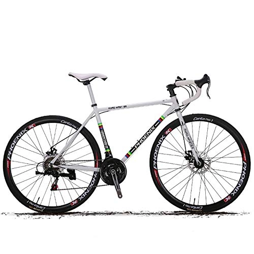 Road Bike : HECHEN 700C bicycle - 21 speed road bike disc brakes - curved road sports car male and female students racing, D