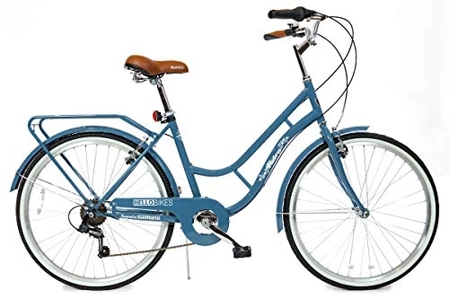 Road Bike : HelloBikes Retro 26" Women's City Bicycle with Shimano 7-Speed Derailleur Gear