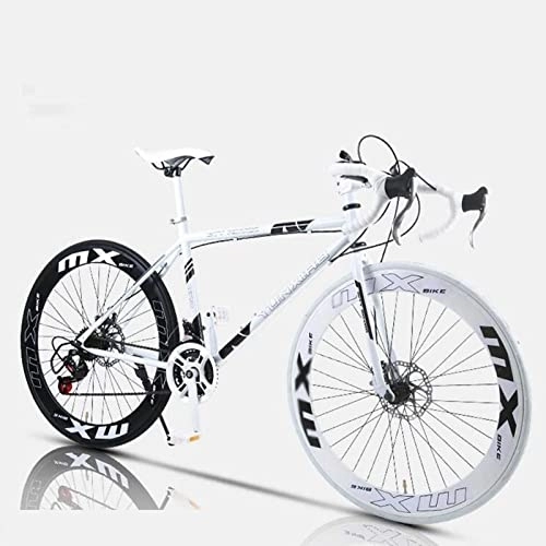 Road Bike : HEMSAK Adult Mountain Bike, 24 Speed Mens Bicycle with Aluminum / High Carbon Steel Frame Double Disc Brake, High Carbon Steel Frame, Road Bike Racing, Adult Men and Women