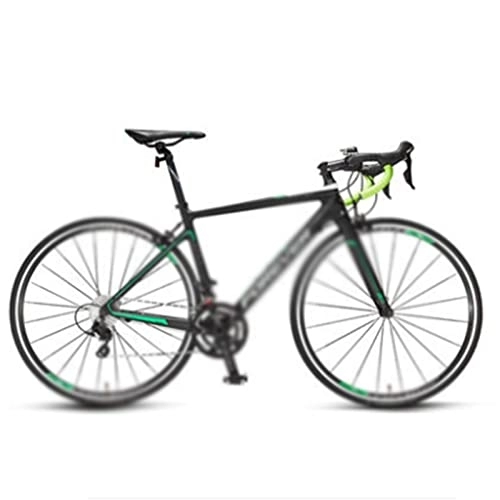 Road Bike : HESNDzxc Bicycles for Adults Carbon Fiber Road Bike Professional Competition Ultra Light Competition Broken Wind 700c (Color : Green, Size : Orange)