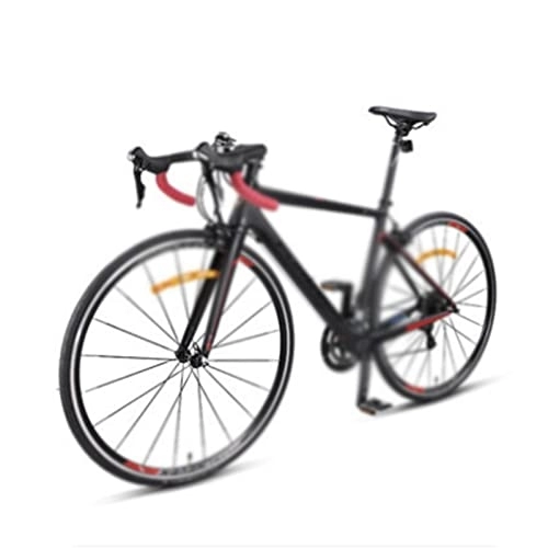 Road Bike : HESNDzxc Bicycles for Adults Carbon Fiber Road Bike Professional Competition Ultra Light Competition Broken Wind 700c (Color : Red, Size : Orange)