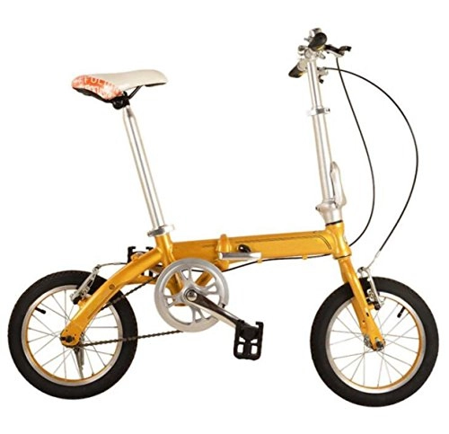Road Bike : High-end Folding Bike Aluminum Bike Adult Cycling Bicycle Cycling Mountain Bike Children's Bicycles, Yellow-18in