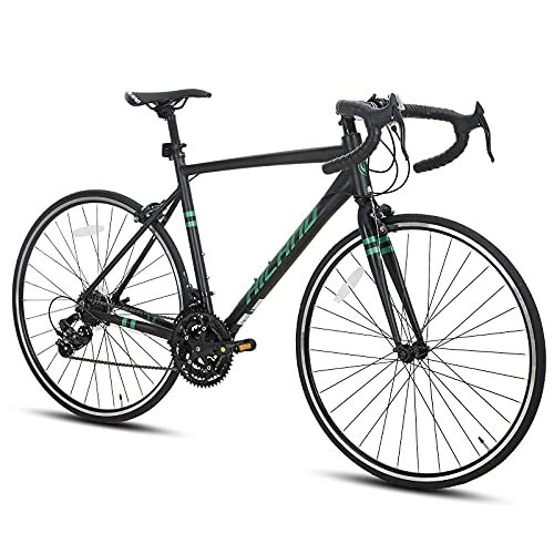 Road Bike : Hiland Road Bike 700c Racing Bike Aluminum City Commuter Bicycle with 21 Speeds Black 57CM