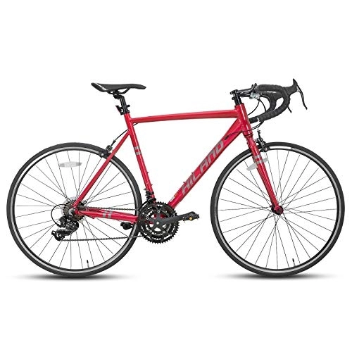Road Bike : HILAND road bike 700c road bike aluminum city commuter bike with 21 speeds 53CM, Red