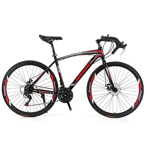 Road Bike : hj Mountain Bike Variable Speed Bicycle, 700C Adult Male And Female Student Cycle Bend Bike 21 Speed City Road Exit Mountain Bicycle, Red