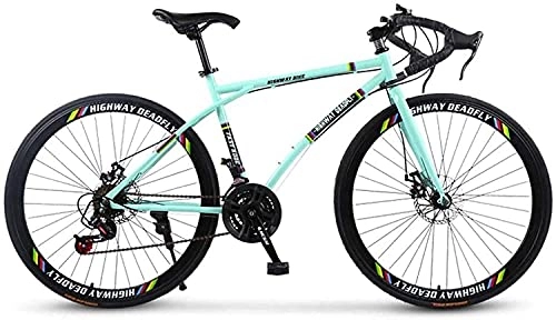 Road Bike : HJRBM Road Bicycles， 24-Speed 26 inch Bikes， Double Disc Brake， High Carbon Steel Frame， Road Bicycle Racing， Men’s and Women Adult-Only 5-29 fengong