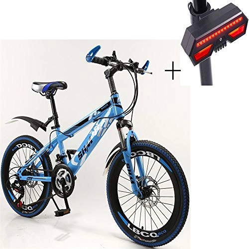 Road Bike : Huoduoduo Bike Mountain Bike 21 Speed Double Disc Brakes Variable-Speed Children'S Bike 20 Inch Gift Bike Steering Light