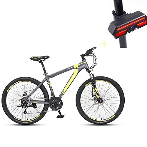 Road Bike : Huoduoduo Bike, Mountain Bike, 26 Inch 21 Speed Disc Brake Aluminum High-End Off-Road Vehicle, Bicycle Turn Signal