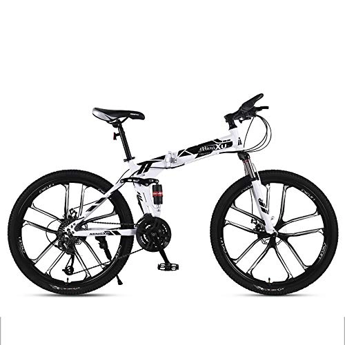 Road Bike : Huoduoduo Bike, Mountain Bike, 26 Inch 27-Speed, Material High Carbon Steel, Front And Rear Mechanical Disc Brakes, Non-Slip Tires, White