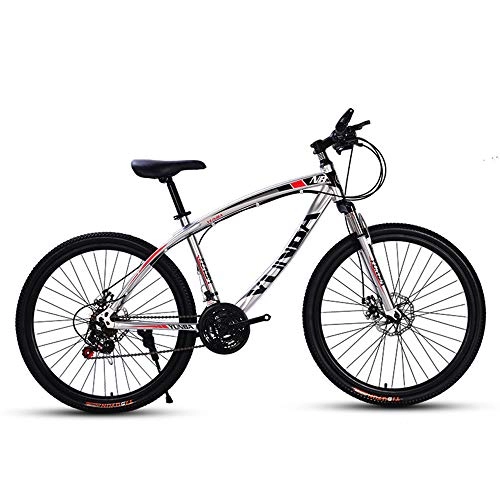 Road Bike : Huoduoduo Bike, Mountain Bike, 26 Inch, Material High Carbon Steel, Front And Rear Mechanical Disc Brakes, Non-Slip Tires