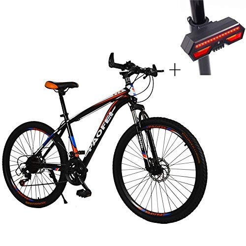 Road Bike : Huoduoduo Bike Mountain Bike Bikes, Double Disc Brake, Shockproof Aluminum Alloy Double Knives, Gift Bike Steering Lights