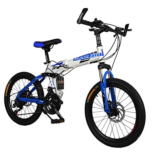 Road Bike : Huoduoduo Bike Mountain Bike Disc Brake 20 Inch Folding Soft Tail Frame High Carbon Steel