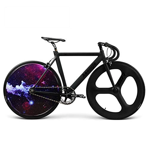 Road Bike : Huoduoduo Bike, Road Bike, LED Light Hyun Cool Rear Wheel, Built-In Rechargeable Lithium Battery, Aluminum Alloy Frame, Front Wheel Carbon Fiber Materia