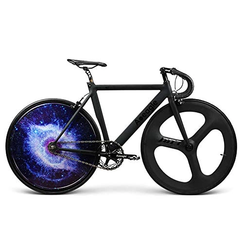 Road Bike : Huoduoduo Bike, Road Bike, LED Light Hyun Cool Rear Wheel, Built-In Rechargeable Lithium Battery, Aluminum Alloy Frame, Front Wheel Carbon Fiber Material